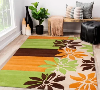 Elegant Multicolor Flower Pattern Tufted Carpet for Your Home