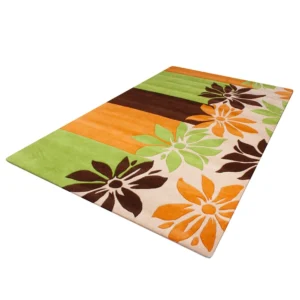 Elegant Multicolor Flower Pattern Tufted Carpet for Your Home