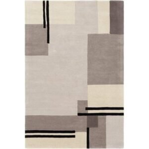 Elegance to Your Home with Our Grey and Black Abstract Pattern Tufted Carpet