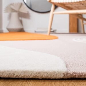 Elegant Multicolor Stripes on White Tufted Carpet: A Stylish Addition to Your Home
