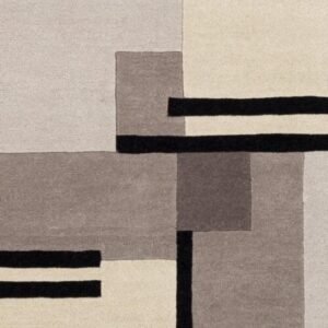 Elegance to Your Home with Our Grey and Black Abstract Pattern Tufted Carpet