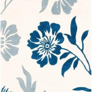 Elegance Redefined: Luxurious Tufted Carpet in Blue Flower Pattern