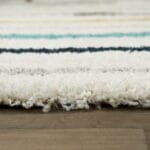 Enhance Your Space with a Colorful Horizontal Strips Pattern Shaggy Carpet View 3