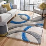Luxurious Comfort with Circular Strips Shaggy Carpet View 3