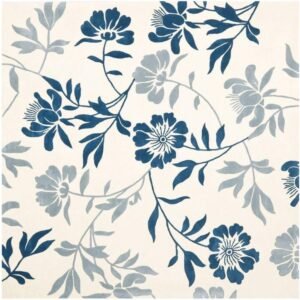 Elegance Redefined: Luxurious Tufted Carpet in Blue Flower Pattern