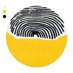 Enhance Your Space with a Black, Yellow, and White Semi Pattern Round Tufted Carpet View 2