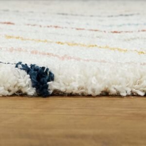Enhance Your Space with Multicolor Zigzag Strips Pattern Shaggy Carpet