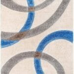Luxurious Comfort with Circular Strips Shaggy Carpet View 2