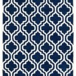 Elegant Blue and White Pattern Tufted Carpet View 2