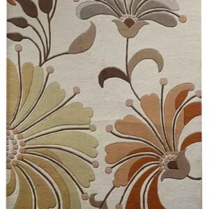 Enhance Your Interior with Luxurious Tufted Carpet in Beige Flower