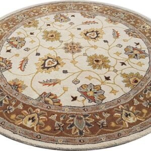 Exquisite Colorful Flower Pattern Round Tufted Carpet for Your Home