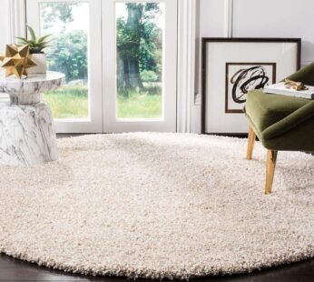 Shated Biscuit Beige Round Shaggy Carpet: A Cozy Addition to Your Home