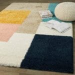 Elegant Multicolor Quadrilateral Pattern Shaggy Carpet View 3