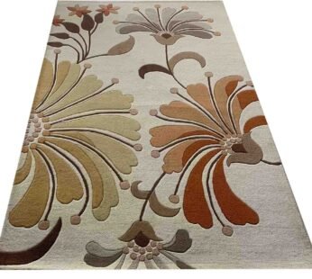 Enhance Your Interior with Luxurious Tufted Carpet in Beige Flower