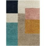 Elegant Multicolor Quadrilateral Pattern Shaggy Carpet View 4
