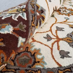 Elegant Brown and Skin Color Art Design Round Tufted Carpet for Your Home