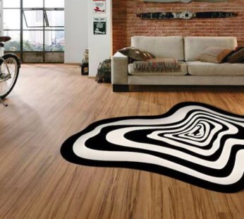 Elegant Black and White Stripes Pattern Design Non-Shape Carpets