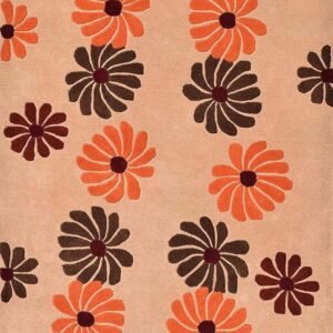 Enhance Your Home with Light Orange Flower Tufted Carpets