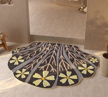 Flowers and Branches Pattern Design Non Shape Carpet: A Touch of Elegance for Your Home