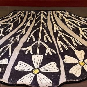Flowers and Branches Pattern Design Non Shape Carpet: A Touch of Elegance for Your Home
