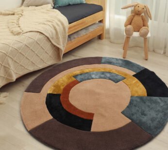 Elegant Circular Multicolor Design Non-Shape Carpets