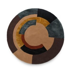 Elegant Circular Multicolor Design Non-Shape Carpets