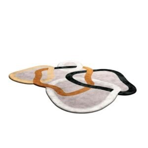 Enhance Your Space with the Colorful Circular Strips Non-Shape Carpet