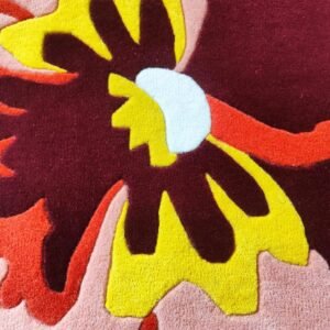 Elegant Red Flower Art Non-Shape Carpets for Your Home