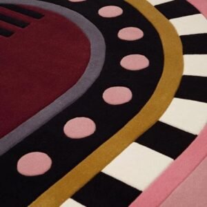 Elegant Pink and Red Pattern Design Non-Shape Carpets