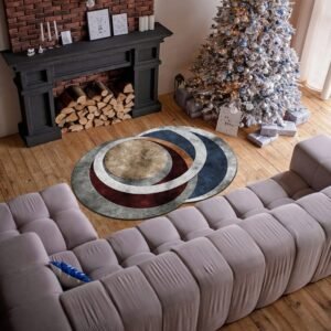 Elegant Multicolored Circular Pattern Design Non-Shape Carpets