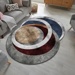 Elegant Multicolored Circular Pattern Design Non-Shape Carpets