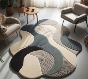 Elegant Grey Color Combination Non-Shape Carpets for Modern Spaces