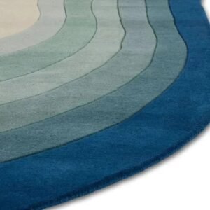 Elegant Blue Oval Pattern Carpets for Modern Interiors