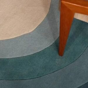 Elegant Blue Oval Pattern Carpets for Modern Interiors