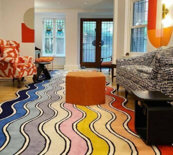 Explore the Vibrant World of Colorful Zig Zag Pattern Design Non Shape Carpet