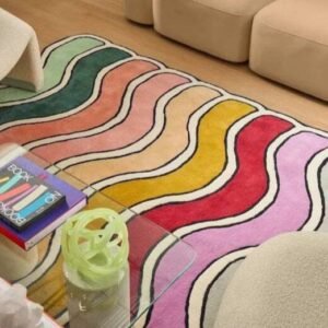 Explore the Vibrant World of Colorful Zig Zag Pattern Design Non Shape Carpet