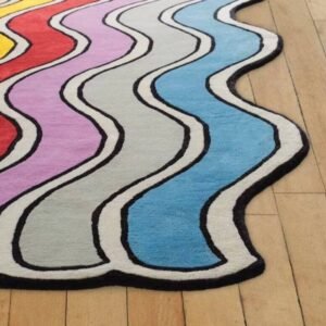 Explore the Vibrant World of Colorful Zig Zag Pattern Design Non Shape Carpet