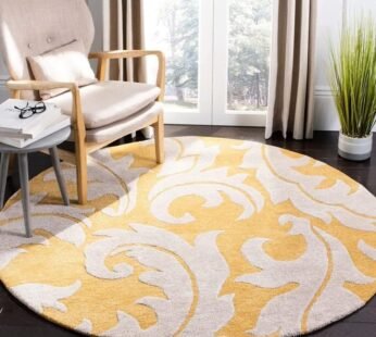 Transform Your Space with the Luxurious Tufted Round Carpet Yellow’ Design