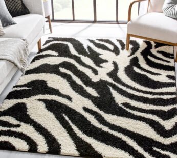 Luxurious Comfort with Unique Zebra Pattern Shaggy Carpet