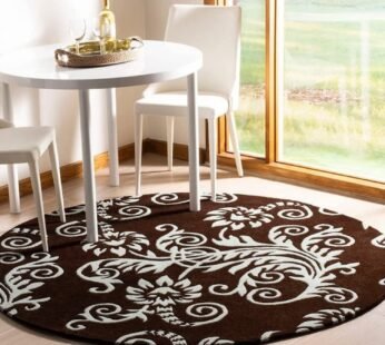 Elevate Your Space with a Luxurious Tufted Round Carpet in Brown