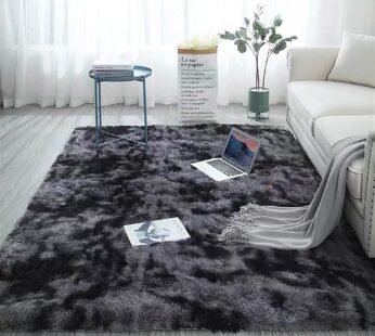 Enhance Your Bedroom with Luxurious Soft Dark Black Shaggy Fur Rugs