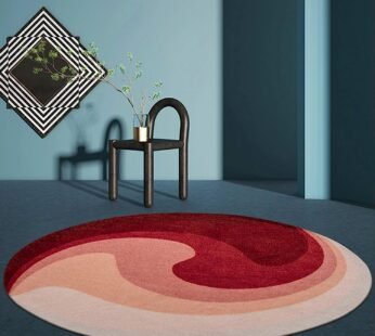 Elevate Your Home with a Luxurious Tufted Round Carpet: Red Abstract Design