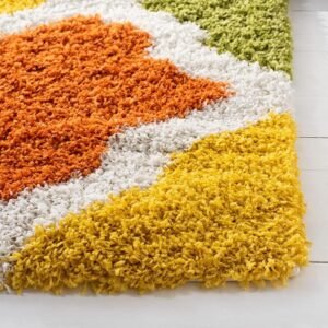 Enhance Your Home with a Colorful Boxed Pattern Design Shaggy Carpet