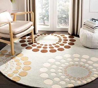 Discover the Elegance of the Luxurious Tufted Round Carpet with Dot Flower Design