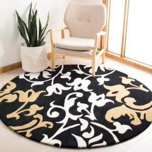 Transform Your Space with a Luxurious Tufted Round Carpet in Black Design