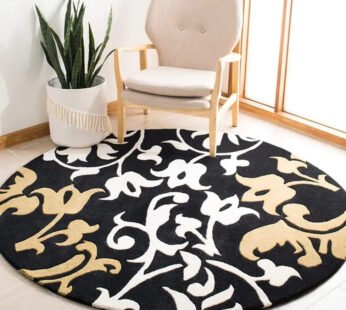 Transform Your Space with a Luxurious Tufted Round Carpet in Black Design