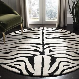 Enhance Elegance with a Luxurious Tufted Round Zebra Carpet