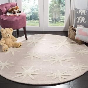 Enhance Your Home with a Luxurious Tufted Round Carpet in Star Pink