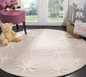 Enhance Your Home with a Luxurious Tufted Round Carpet in Star Pink