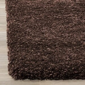 Experience Luxurious Comfort with Our Plain Dark Brown Soft Shaggy Carpet